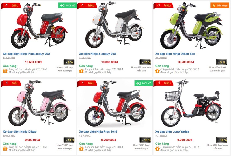 Mua xe đạp điện giá rẻ tại Hồ Chí Minh bang-gia-xe-dap-dien-gia-re-ho-chi-minh