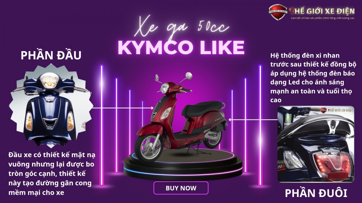 Sự Kết Hợp Tuyệt Vời Giữa Thiết Kế Và Hiệu Suất Với Xe Ga 50cc KYMCO Like Bản Cao Cấp 