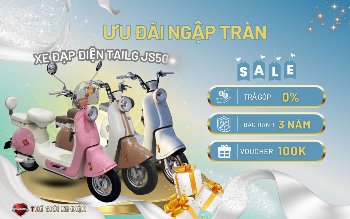 Xe Đạp Điện Tailg Princess JS50 Nhỏ Gọn, Thanh Lịch, Lý Tưởng Cho Phái Nữ.