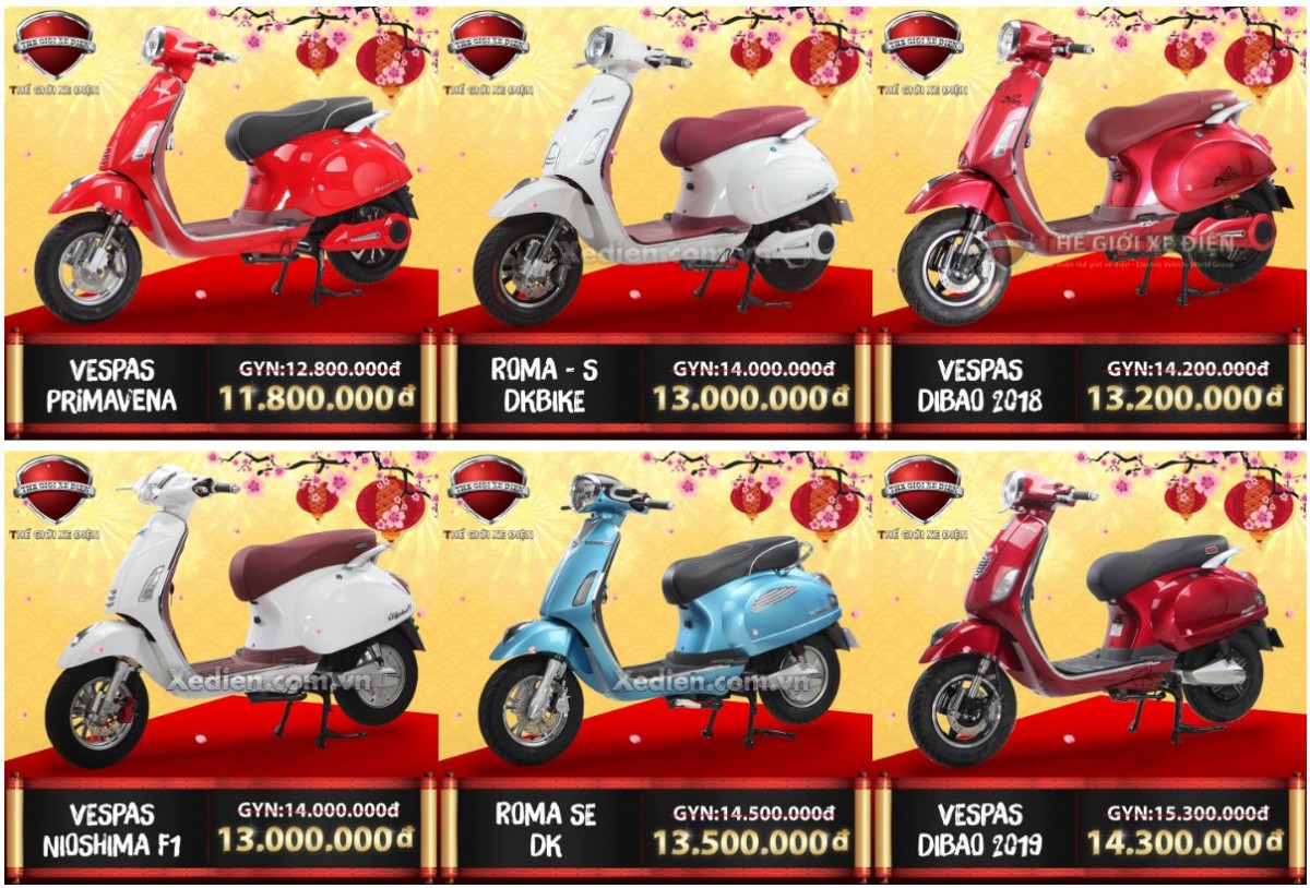 Tậu ngay xe điện Vespas giá hời dịp đầu năm tại Thế giới xe điện