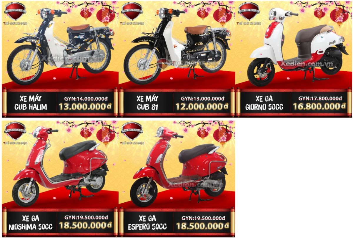Bảng giá mẫu xe máy 50cc tại Thế giới xe điện đầu năm 2019